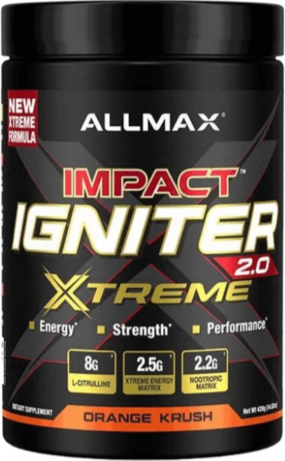 4In1 에너지 펌핑 부스터 Impact Igniter Xtreme 2.0, Orange Crush 맛, 1개 - 쿠팡
