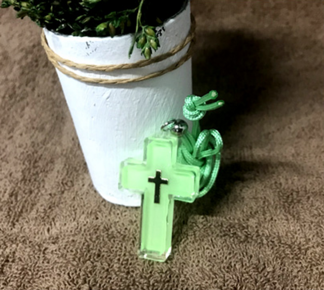 블레스 야광 십자가 목걸이 (중) (1묶음 20개입), 중, 1개