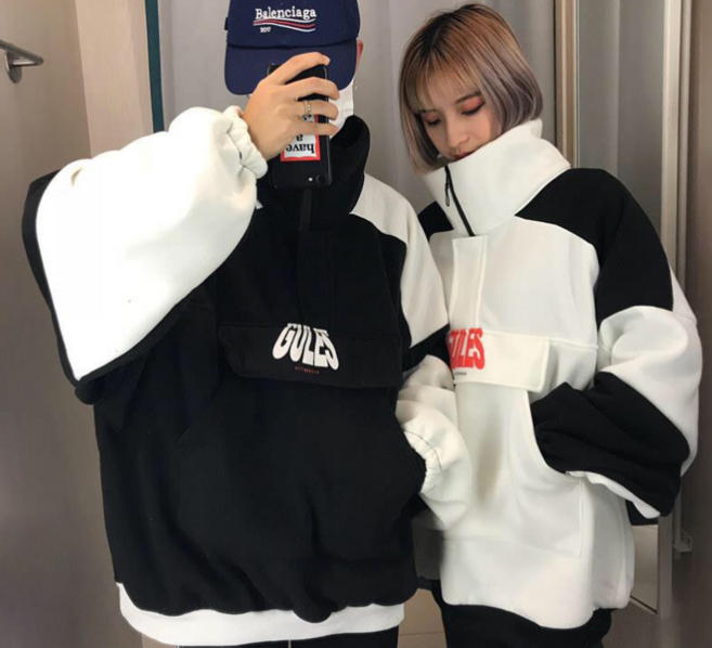 싸게파는가게 캐주얼 맨투맨 스트릿웨어 티셔츠 2color 1+1 커플옷