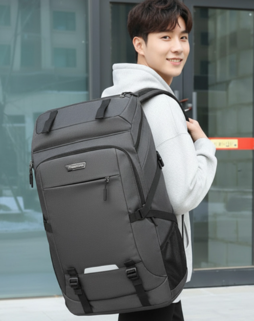 약초 나물 버섯 배낭 대용량 특대형 캠핑 여행 등산 80L 100L, 블랙