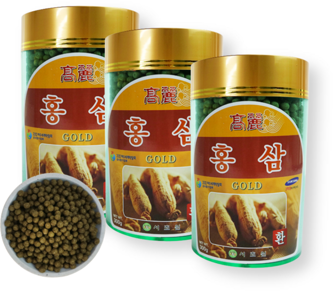 고려 홍삼환 국산 홍삼 분말 추출물 환 4년근 3통, 300g, 3개