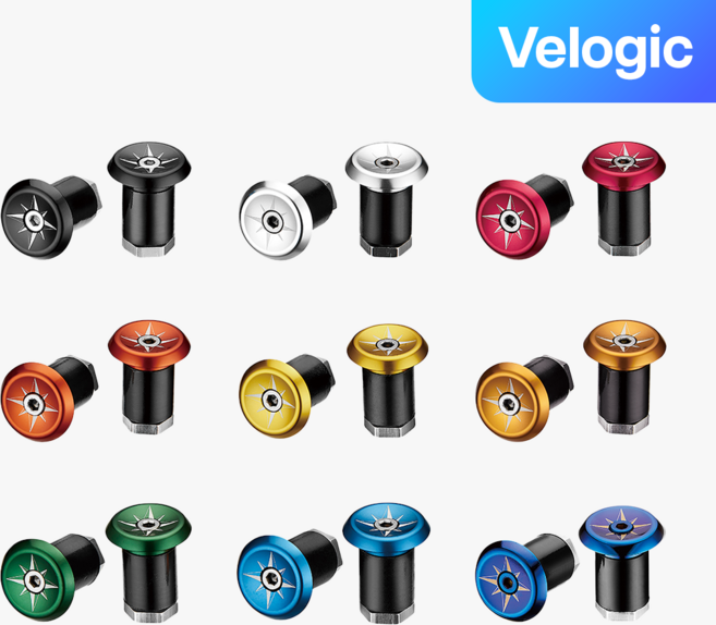 시클로베이션 버텍스 알로이 락 인 바엔드 플러그 자전거 핸들 보호 그립 캡, 골드, 1개