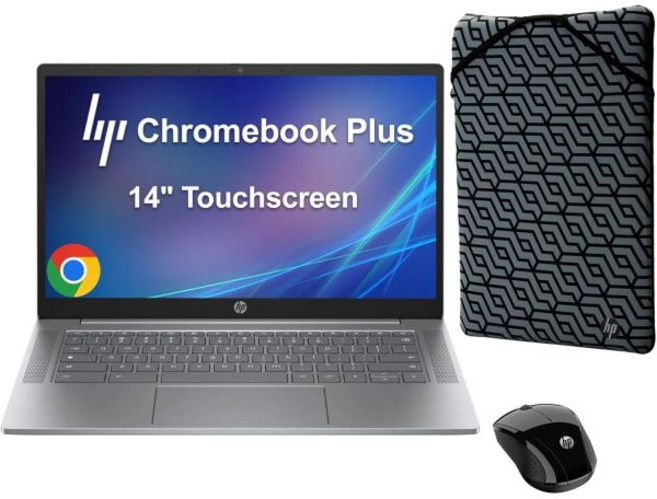HP 크롬북 플러스 14 노트북 (14인치 FHD 터치스크린 인텔 코어 i3-N305 8GB DDR5 RAM 256GB UFS) 1080p 웹캠 백라이트 키보드 고속, HP 크롬북 플러스 14 노트북 (14인치 FHD 터치