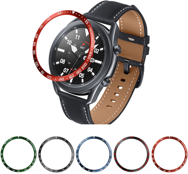 비쉐르 타임라인 갤럭시 워치 액티브2 베젤링 (44mm 호환 가능), 실버, 1개