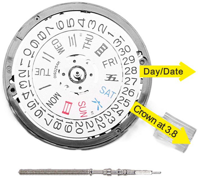 NH36 무브먼트 3시 3.8 Skx007 MOD 다이얼 수리 제조 업체용 3도트 더블 캘린더 자동 기계식, 03 WHITE AT 38, 1개
