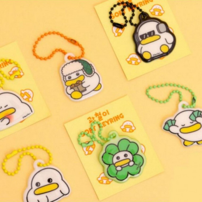 오리 캐릭터 말랑쫀득 키링 가방고리 열쇠고리 굿즈 폭신키링, 1개, 04 아메리카노