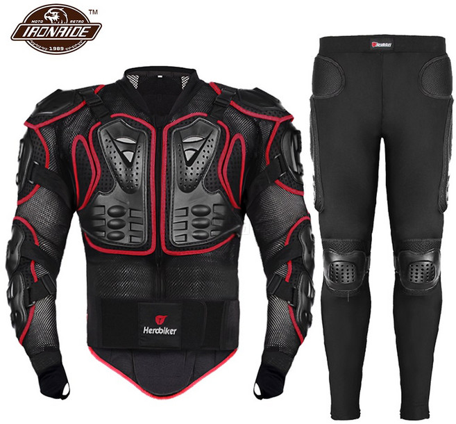 오토바이 자켓 모토 크로스 레이싱 보호 장비 5XL, Red Set 2, 1개