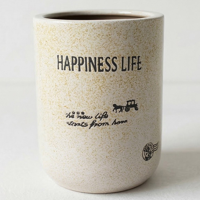 그린데이 대형 도자기 화분 인테리어 공간 디자인 분갈이 사무실 거실 화분, 1개, 해피베이지