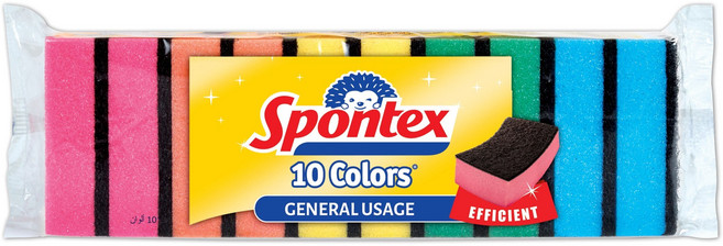 스폰텍스 수세미 제로스크래치 컬러스_욕실화장실청소전용, 1개, 10개입