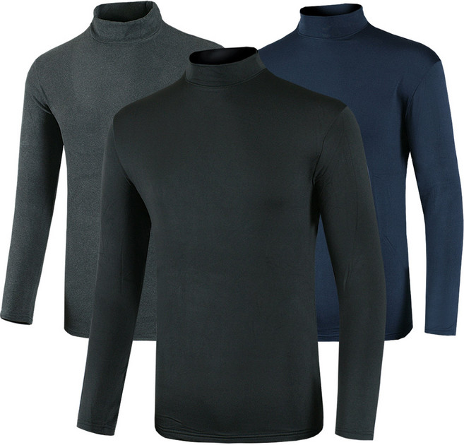 CAM 반폴라 기모티셔츠 약기모 목폴라 겨울 남자긴팔티 목티 터틀넥 기모티