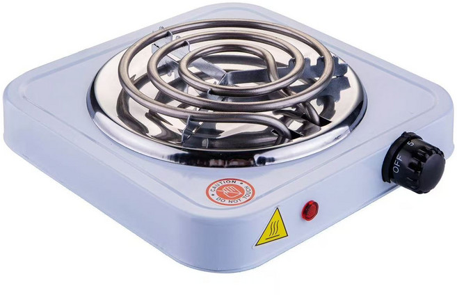 핫플레이트 1구 전기곤로 스토브 220V, 1000W 흰색  3구 플러그, 1000W 흰색 가열 튜브 스토브 3구 플러그