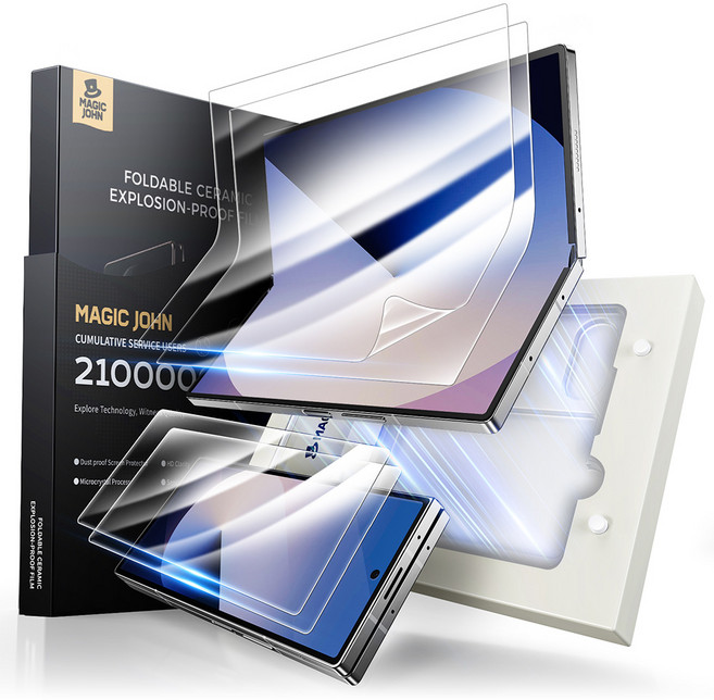 MAGIC JOHN 매직존 갤럭시Z 시리즈 TPU 자가복원 고투명 휴대폰 액정보호필름 고화질 풀커버+부착키트 2매입, 1세트