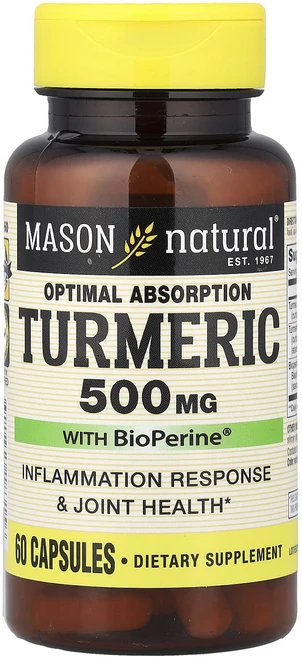 새해 첫좋은선물 Mason Natural BioPerine® 함유 옵티멀 흡수 강황 캡슐 60정 제대로 할인합니다, MasonNaturalBioPerine함유옵티멀흡수강황 - 쿠팡