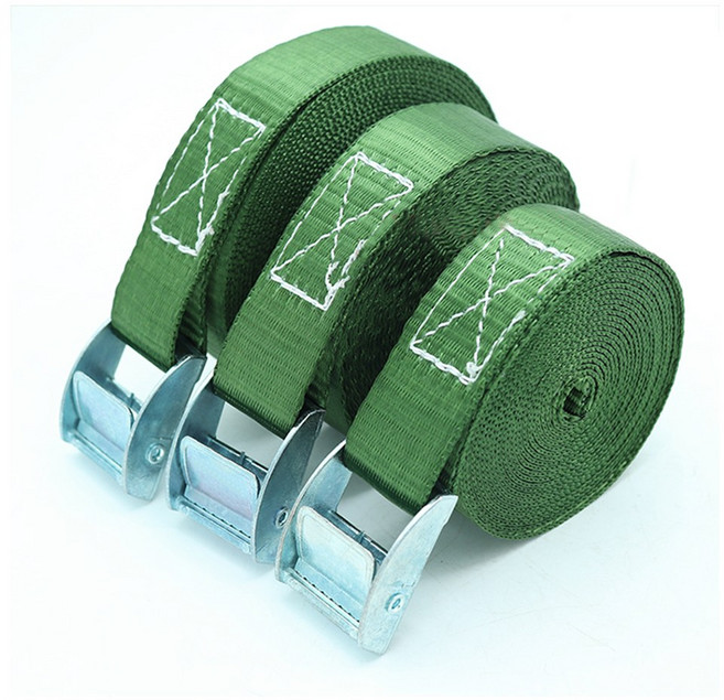 세이프라인 캠버클 자동바 화물 고정바 스트랩 깔깔이바, 25mm, 1M, 카키, 1개