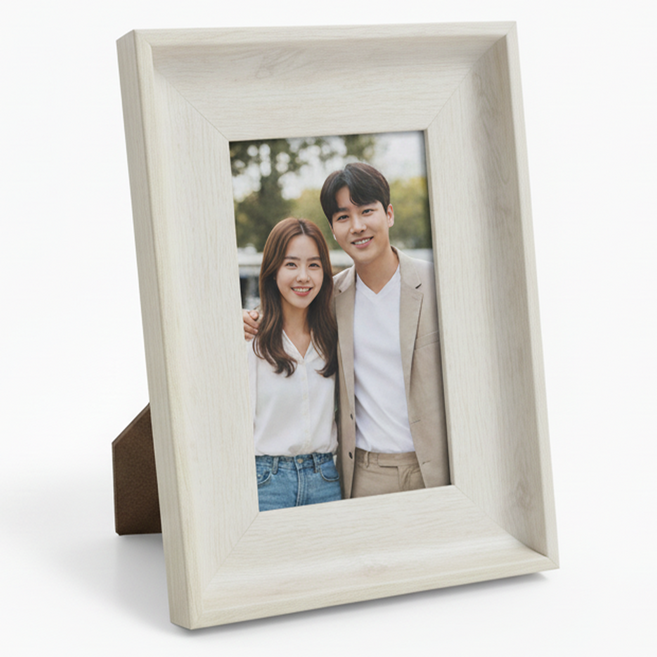 레브홈 딥엣지 우드 나무 액자 포토 프레임, 1개, 화이트
