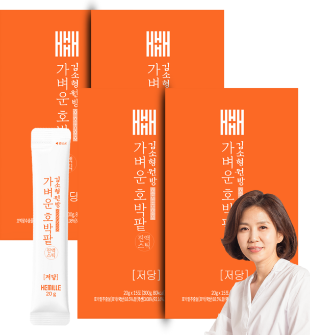 김소형원방 가벼운 호박팥 진액 호박팥차 스틱, 4박스, 15개입, 20g