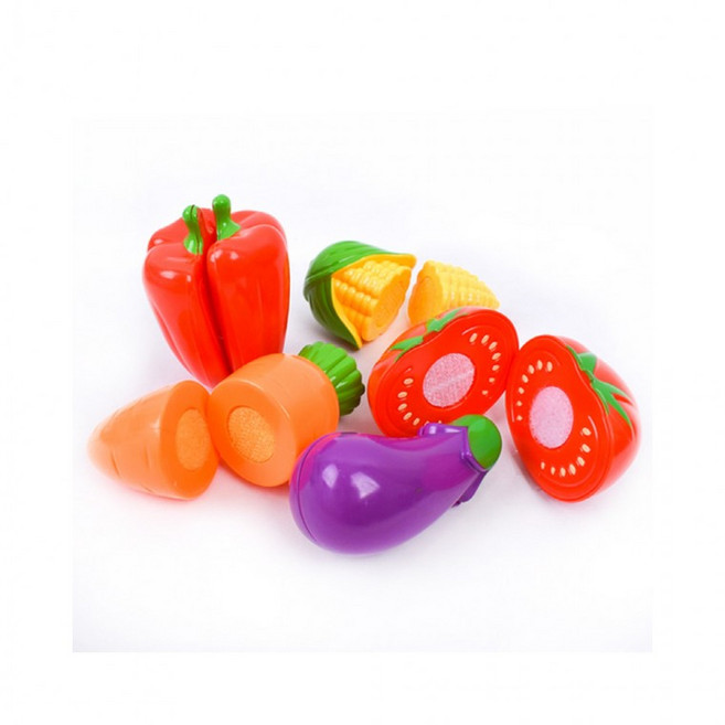 옆집샵 파프리카 썰기세트 싹뚝썰기 과일모형 야채모형 소꿉놀이 주방놀이 소품, 상세페이지 참조, 1개