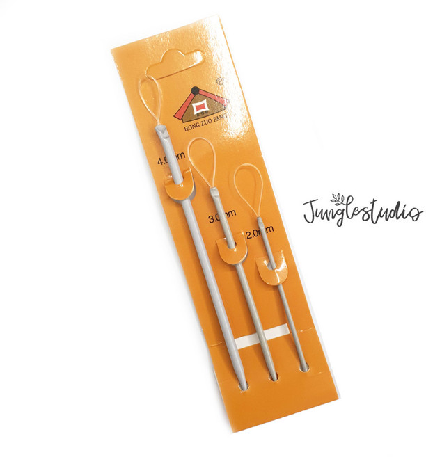 [정글스튜디오] 낚시줄 돗바늘 (굵기 2 3 4mm 3개set) 마크라메 재료 DIY, 1개