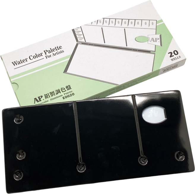 AP 鋁製 20格 韓國製 水彩調色盤 E0020, 1個