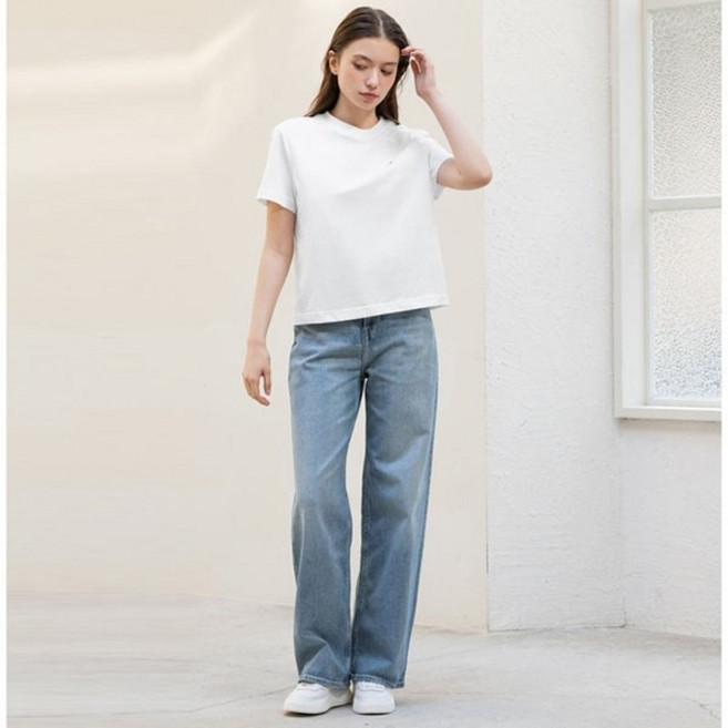 Calvin Klein Jeans 여성 하이라이즈 릴렉스핏 비주얼 워시 데님J225054 978919