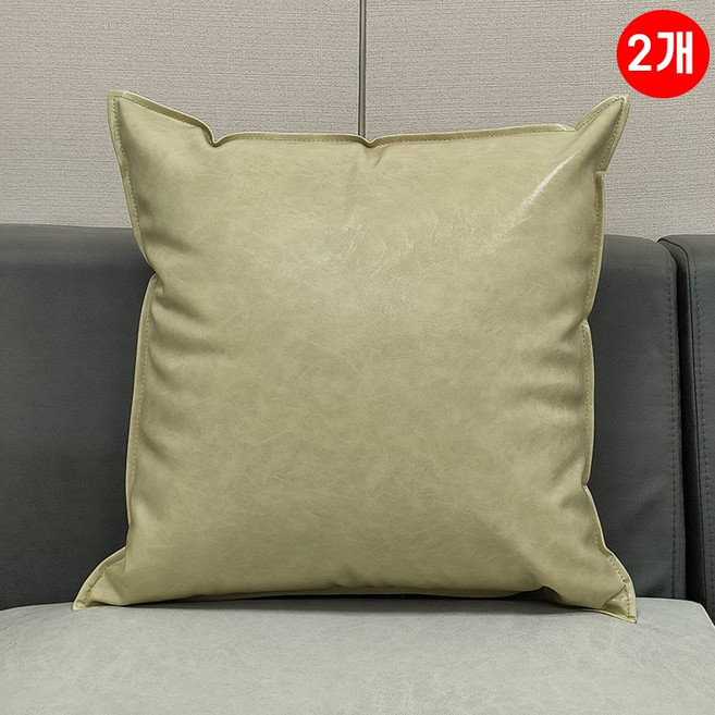 1+1 행사 유럽풍 고급 가죽 쿠션 프리미엄 가죽 쿠션커버 반려동물 스크래치 방지 쿠션