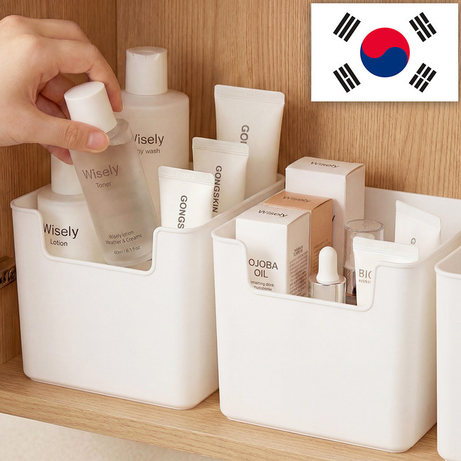 한누네 국내생산 욕실 화장실 정리함, 10개, 화이트