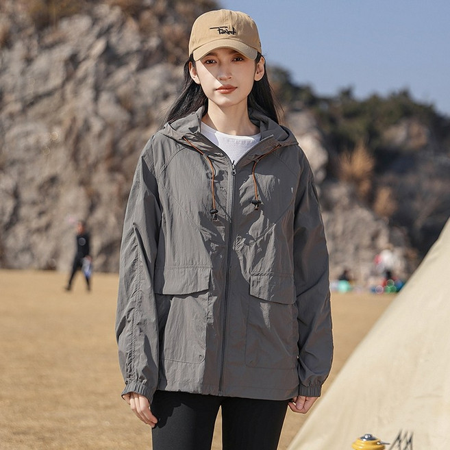 男女款多口袋輕薄防曬外套 抗UV UPF50+ 戶外休閒風衣