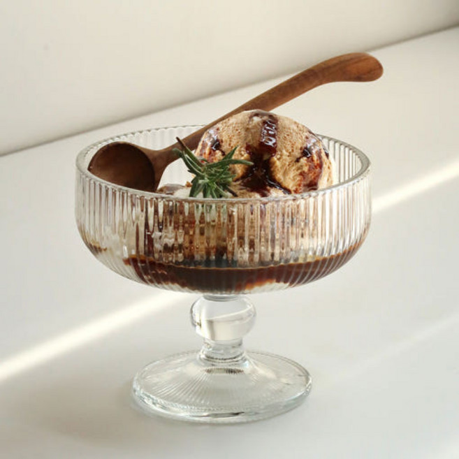 카벨라 빈티지 요거트볼 디저트볼 빙수 아이스크림볼, 2개, 투명