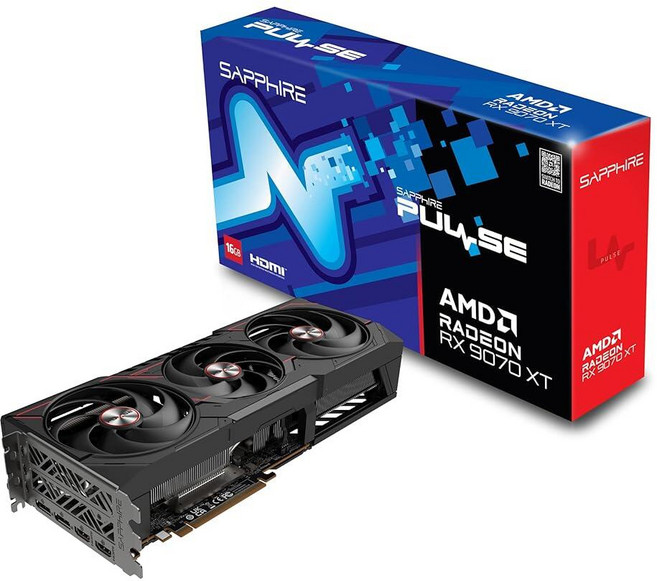 Sapphire 11348-03-20G Pulse AMD Radeon™ RX 9070 XT 게이밍 그래픽 카드 16GB GDDR6 AMD RDNA 4 포함, Sapphire 11348-03-20G Pulse AM