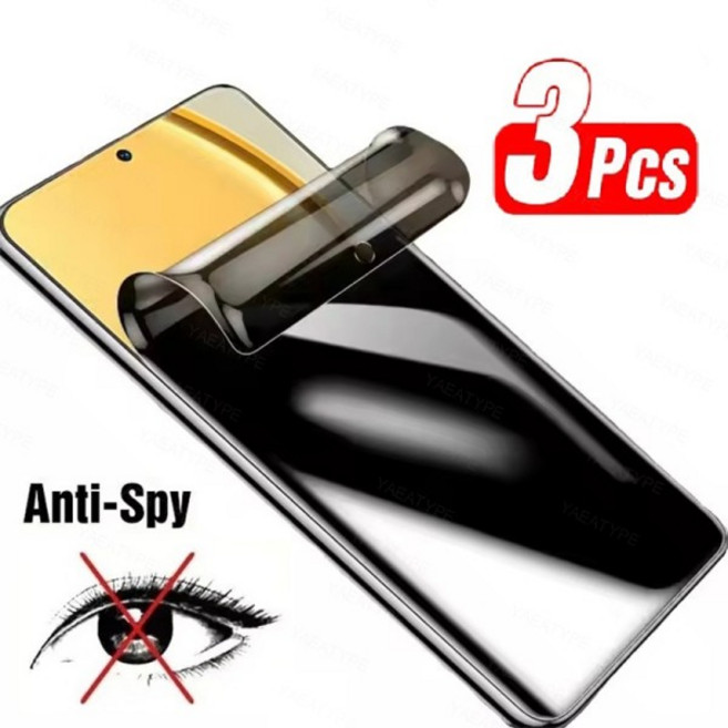 Realme 9 8 7 Plus GT 2 3 Pro C11 지문 잠금 해제가 없는 화면 강력한 보호기용 개인 정보 하이드로겔 필, 01 3PcsPrivacy Hydrogel, 1개