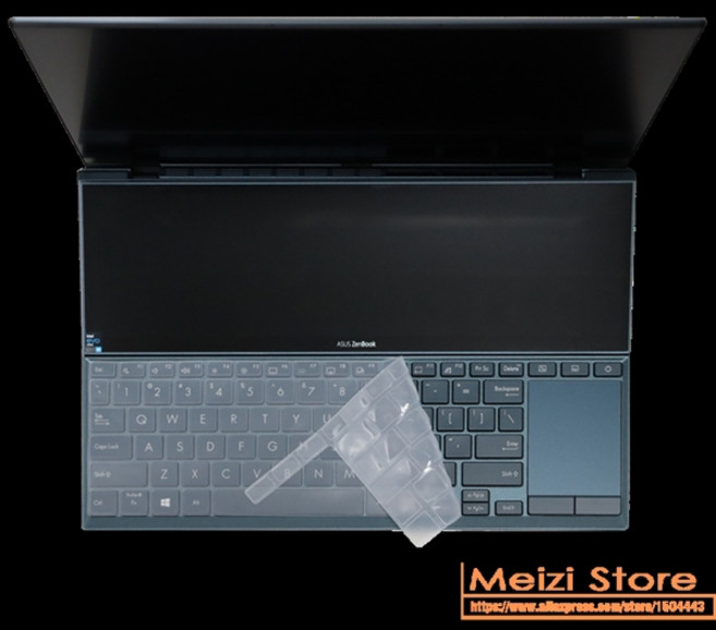 노트북 키보드 스킨 프로텍터 커버 ASUS ZenBook Duo UX482 UX482EA UX482EG UX482E UX 482 EA EG FL FN 14 인치 UX4100E, [06] Clear, 1개