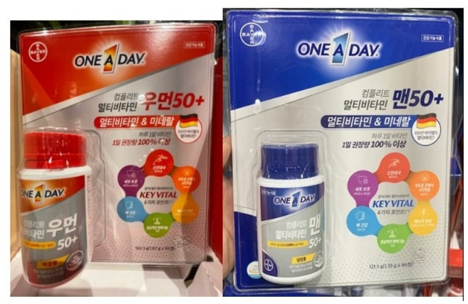 바이엘 원어데이 멀티비타민 우먼50+ & 맨50+ 각 90정씩 2병 세트, 2개, 90정