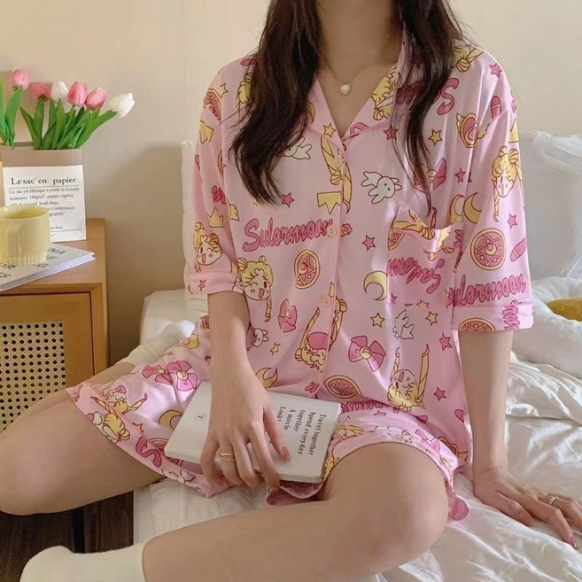 日系美少女戰士短袖睡衣套裝 可愛甜美家居服