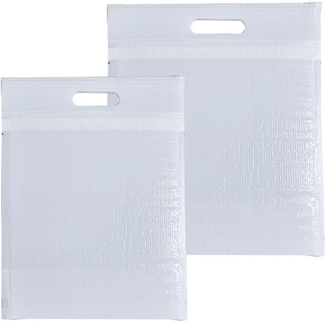 손잡이 스탠드형 보냉파우치 봉투 3종사이즈 화이트