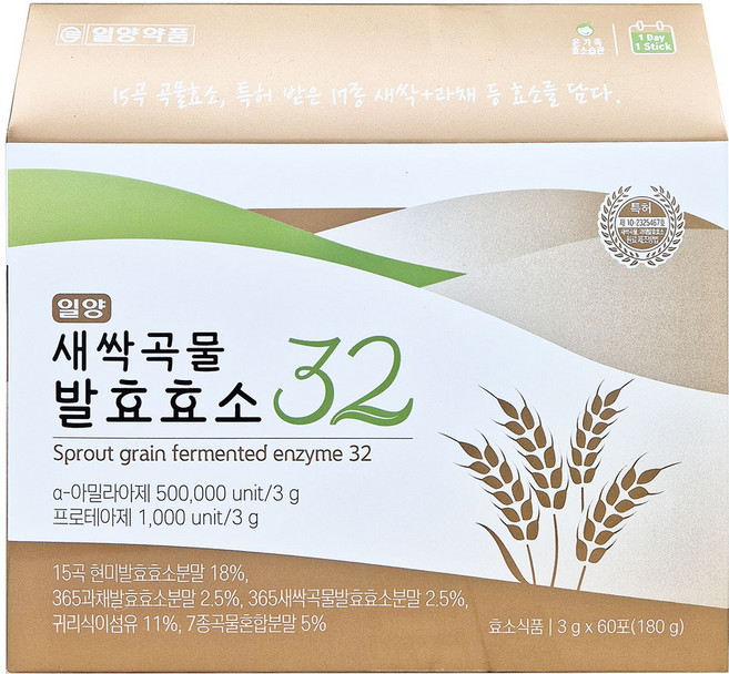 일양약품 새싹곡물 발효효소 32 60p, 180g, 3박스