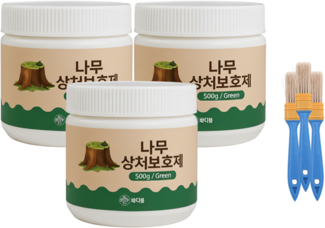 바다봄 나무 상처보호제 수목 식물 도포제 치료제, 3개, 500g