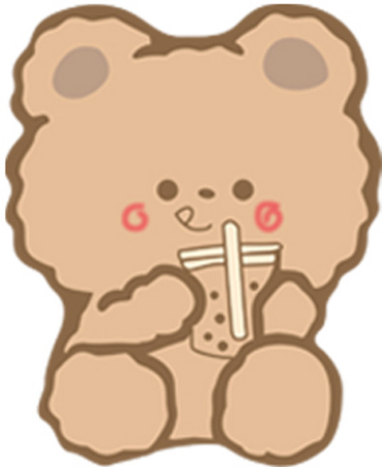 그립 톡 드라우프 스마트톡 휴대폰 거치대, 버블티곰, 1개