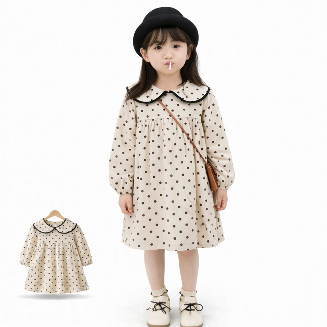 여아 원피스 공주 봄 가을 유아 드레스 생일 선물 화이트