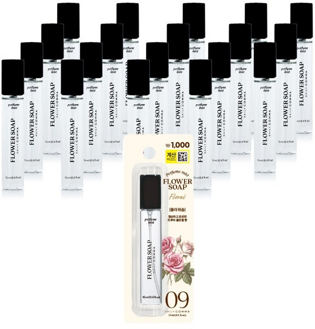 데일리콤마 향기미스트 15ml x 20개입_플라워솝, 20개