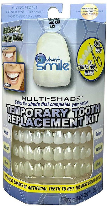 Instant Smile MULTISHADE 특허 받은 임시 치아 수리 키트 누락되거나 부러진 치아를 위한 현실적인 수정, 1개