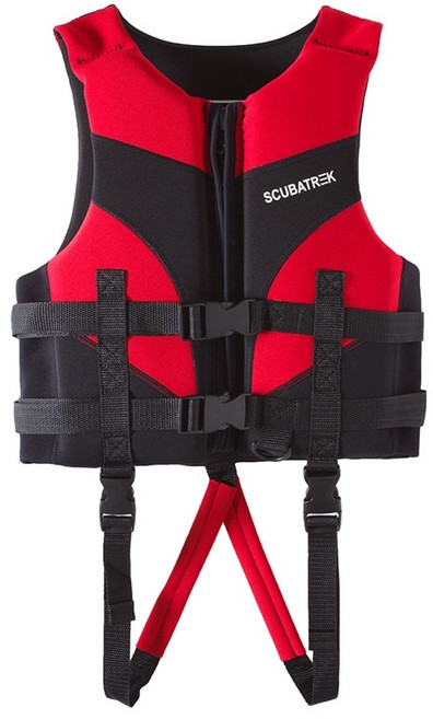 浮力衣 男女童浮力背心 紫玉蘭兒童款, 紅黑色,XL