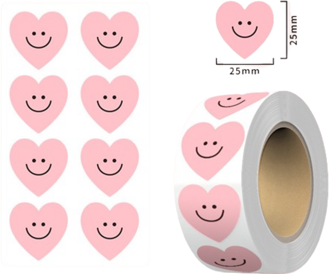 재물운 스티커 500매, 1개, 스마일핑크