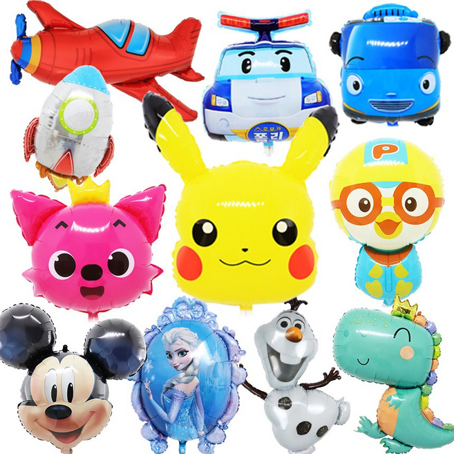라지쉐잎 뽀로로 아기상어 공룡 피카츄 캐릭터풍선 은박호일 생일 헬륨 파티용품, A-14 아기공룡