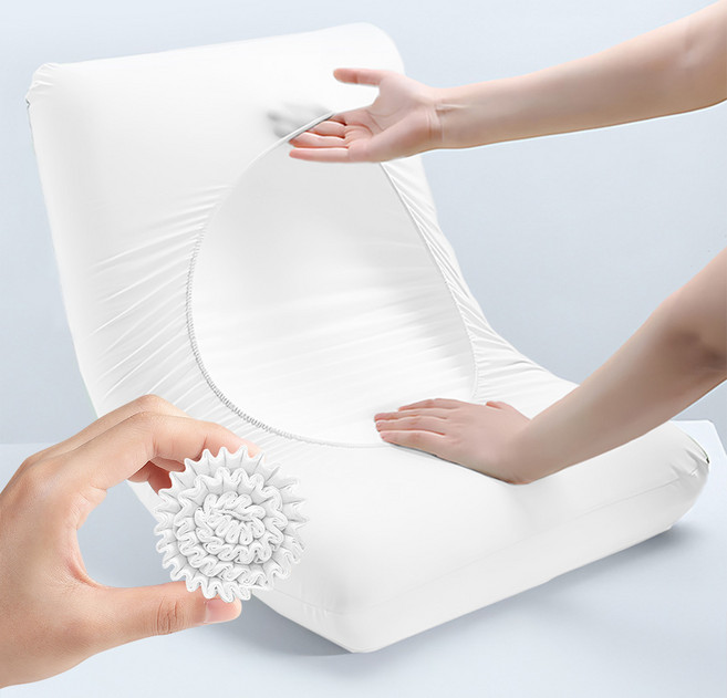 [5+5] 한손쏙 늘어나 일회용 베개커버 여행용 베개패드, 1세트, 슬립화이트 10P