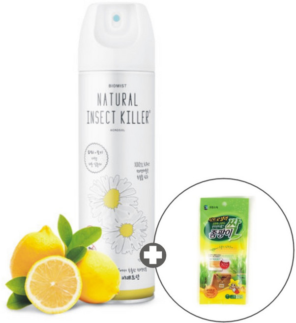 좀벌레 먼지다듬이 개미 바퀴벌레 가정용 천연성분 살충제 내츄럴인섹트킬라500ml-레몬향, 1개, 1개입