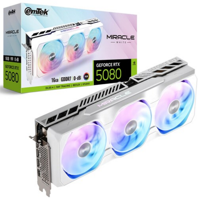 이엠텍 EMTEK Geforce RTX 5080 Miracle White D7 16GB 그래픽카드 VGA