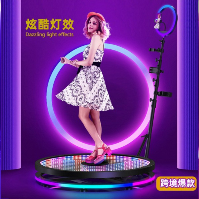 납품전문 360도 포토 부스 유리 풍차 링 촬영 테이블 회전 카메라