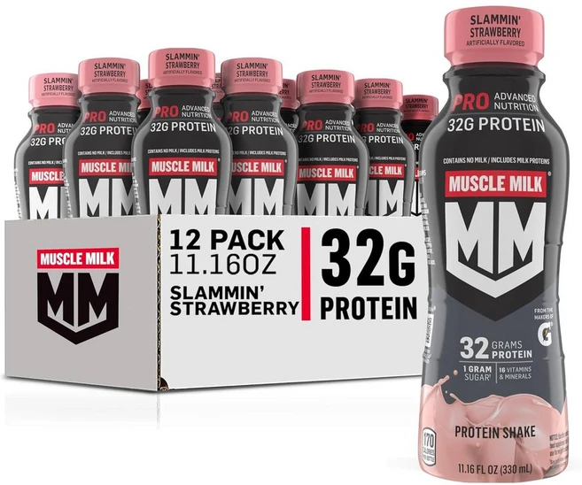 Muscle Milk 머슬밀크 프로 어드밴스드 뉴트리션 프로틴쉐이크 슬래밍 스트로베리, 12개, 330ml - 쿠팡