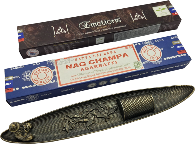 1+2 실속 인센스홀더 인센스스틱 패키지 나그참파 인센스 냄새제거, 물고기배