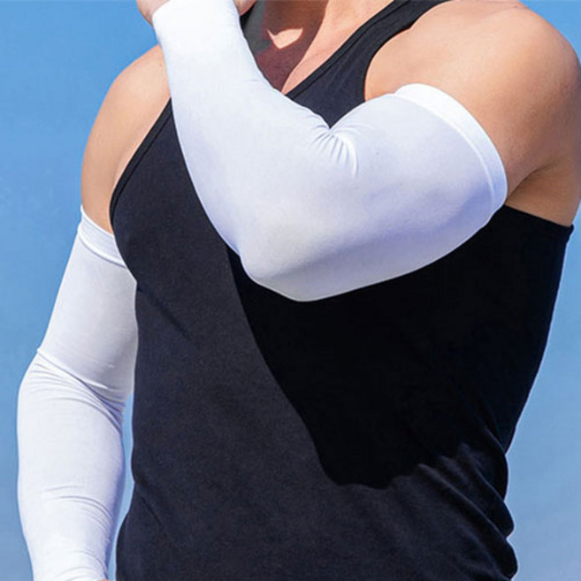 카이트 스포츠 2XL 빅사이즈 남자 심리스 스포츠 쿨토시 3세트 남성용 굵은팔 냉장고 팔토시, 화이트